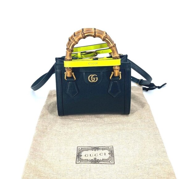 GUCCI 655661 Neon Diana Mini Bamboo 2WAYHand Bag Shoulder Bag Unused - Picture 10 of 13